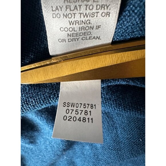 J. Jill Long Sleeve Tunic Dress Large Teal Blue Knit Soft Stretch Casual Cozy - Picture 9 of 9